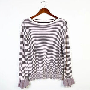 LOFT Knit Stripe Long Sleeve‎ Top Size Medium